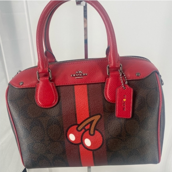 Coach Cherry Signature Small Satchel Bag  *RARE* - Picture 1 of 9